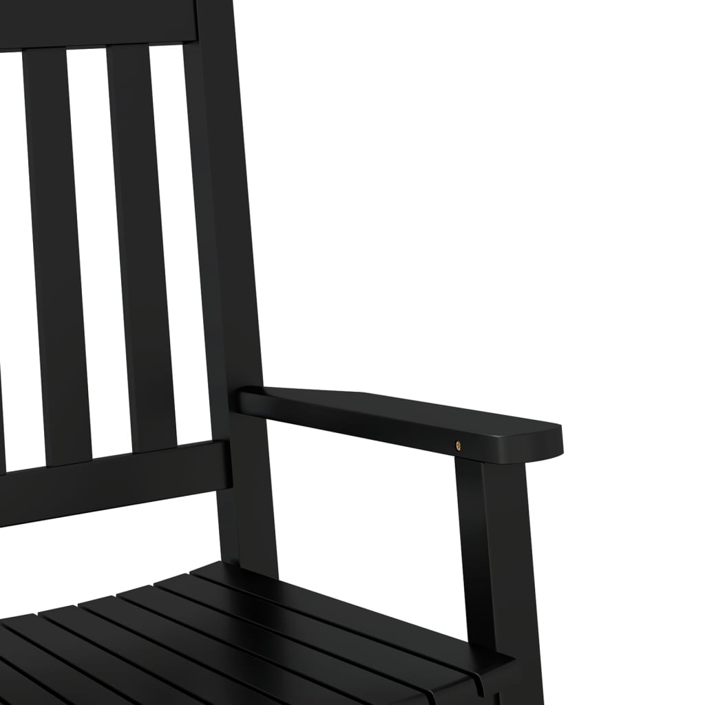 Children's rocking chair, black, solid poplar wood