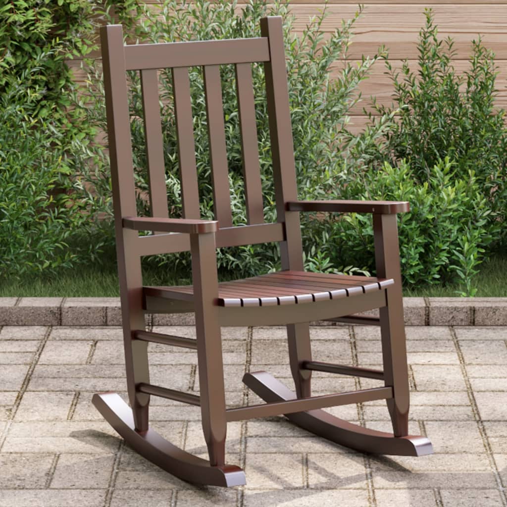 Children's rocking chair, brown, solid poplar wood