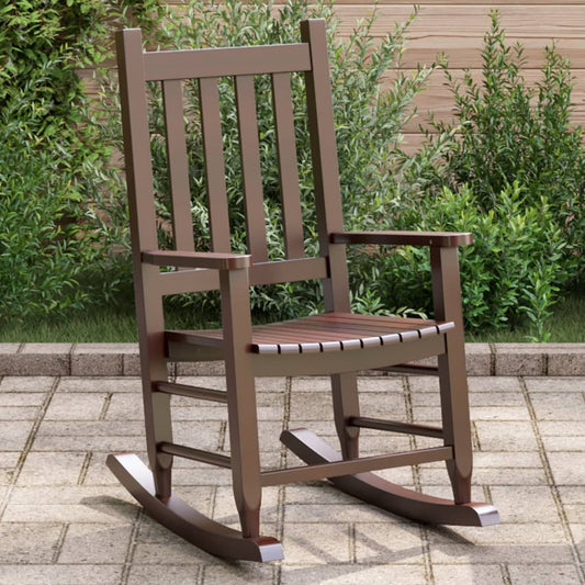 Children's rocking chair, brown, solid poplar wood