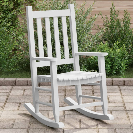 Children's rocking chair, white, solid poplar wood