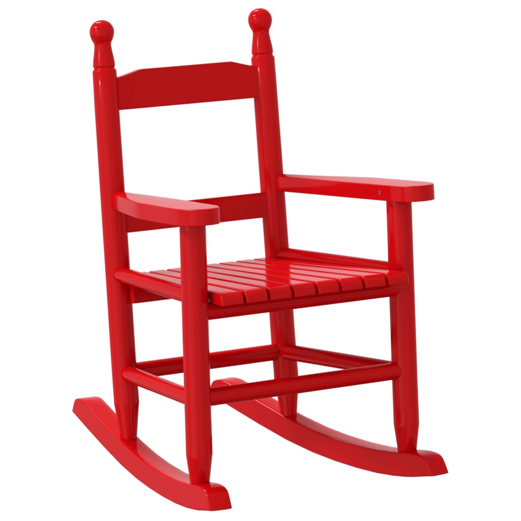 Children's rocking chair, red, solid poplar wood