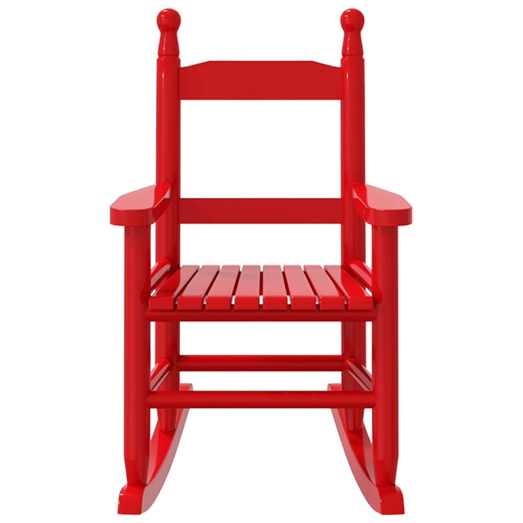 Children's rocking chair, red, solid poplar wood