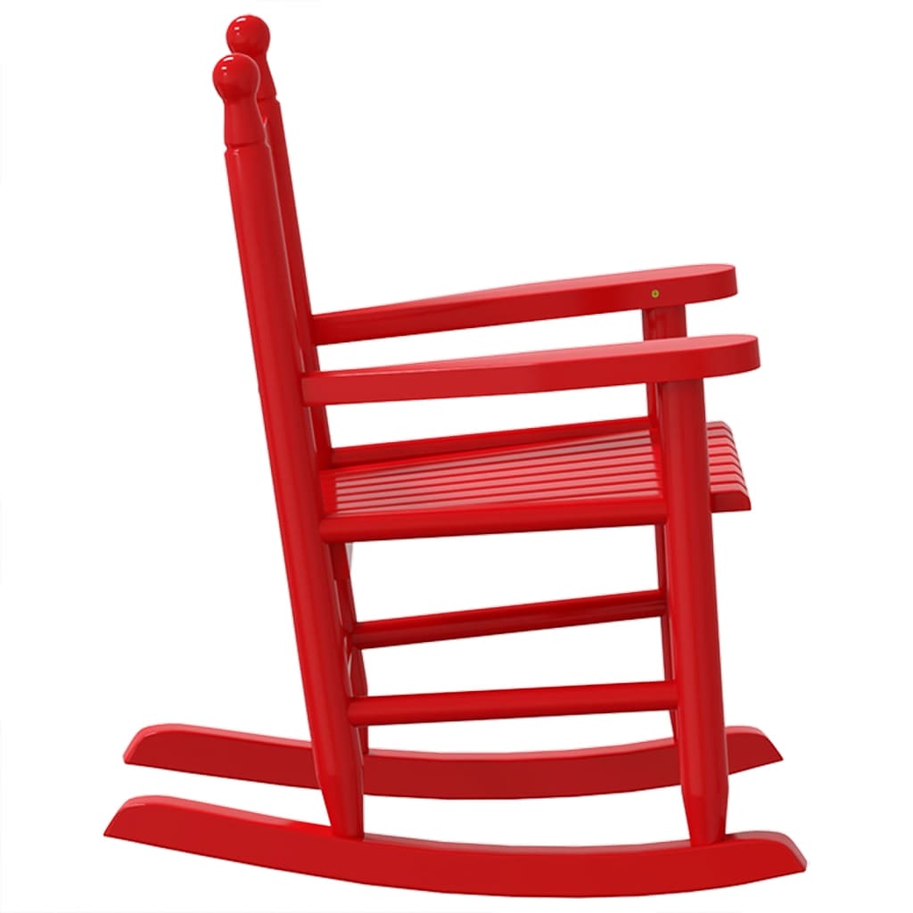 Children's rocking chair, red, solid poplar wood