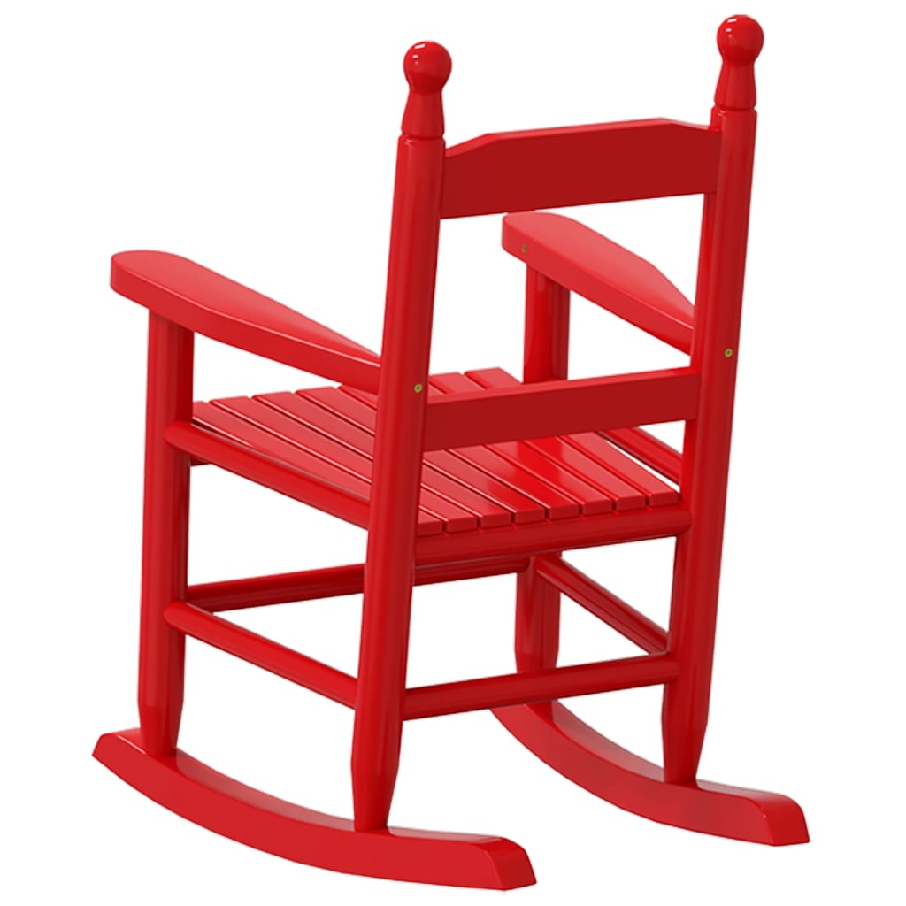 Children's rocking chair, red, solid poplar wood