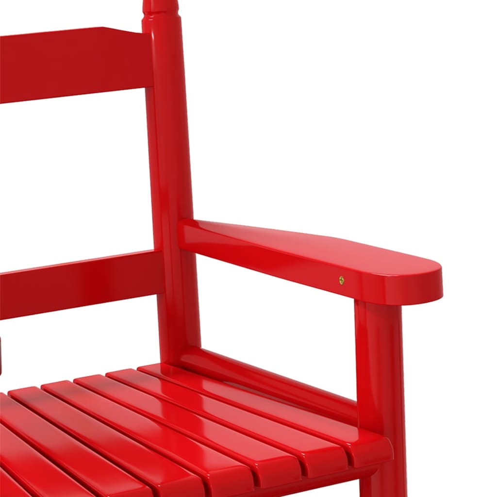 Children's rocking chair, red, solid poplar wood