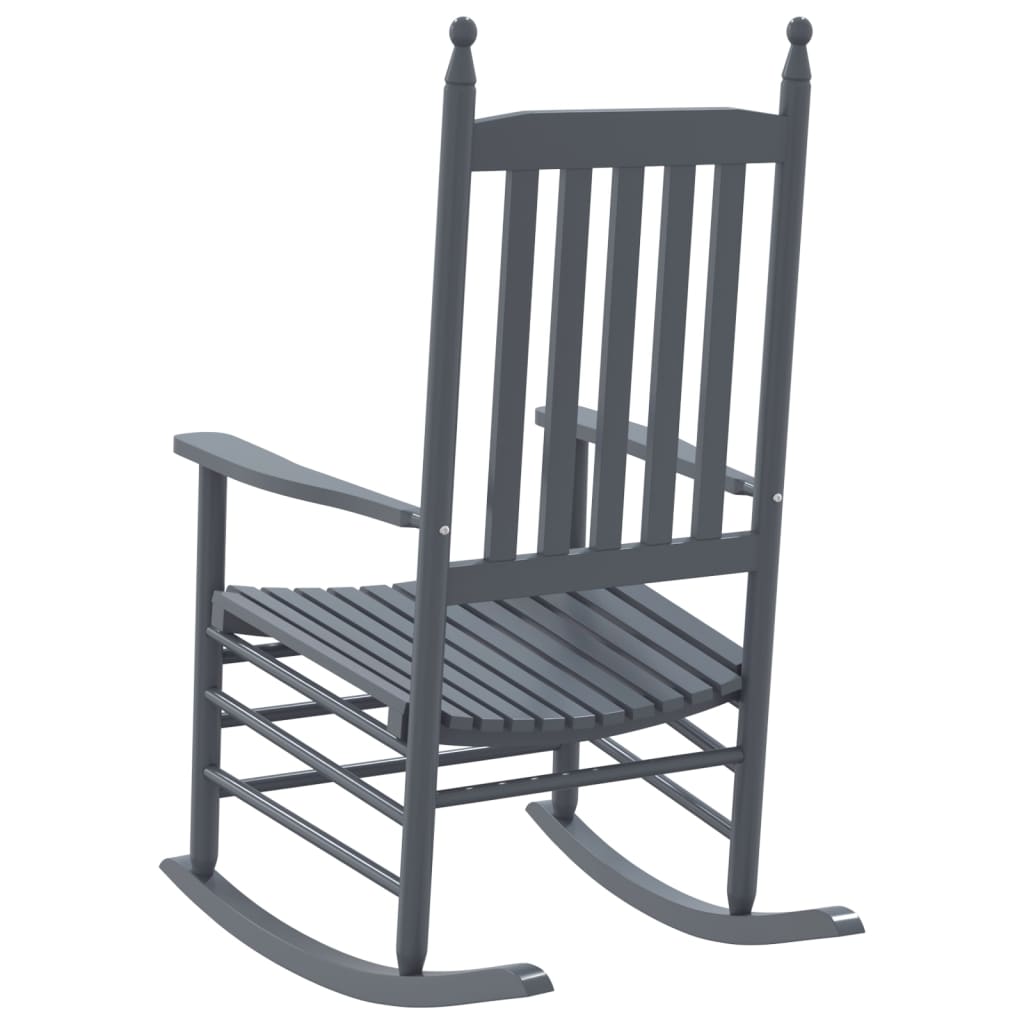 Rocking chairs, curved seat, 2 pcs., gray, solid poplar wood