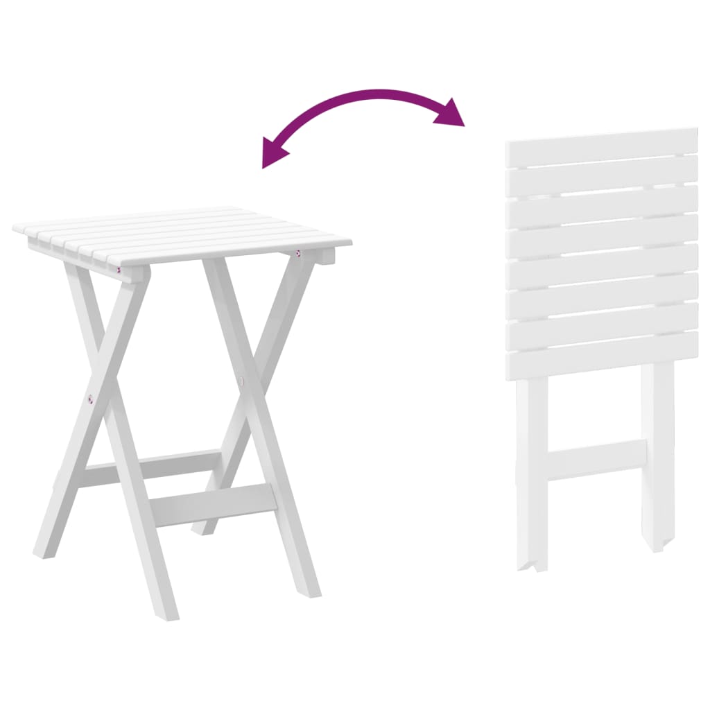 Rocking chairs 2 pcs with folding table, white, solid poplar wood