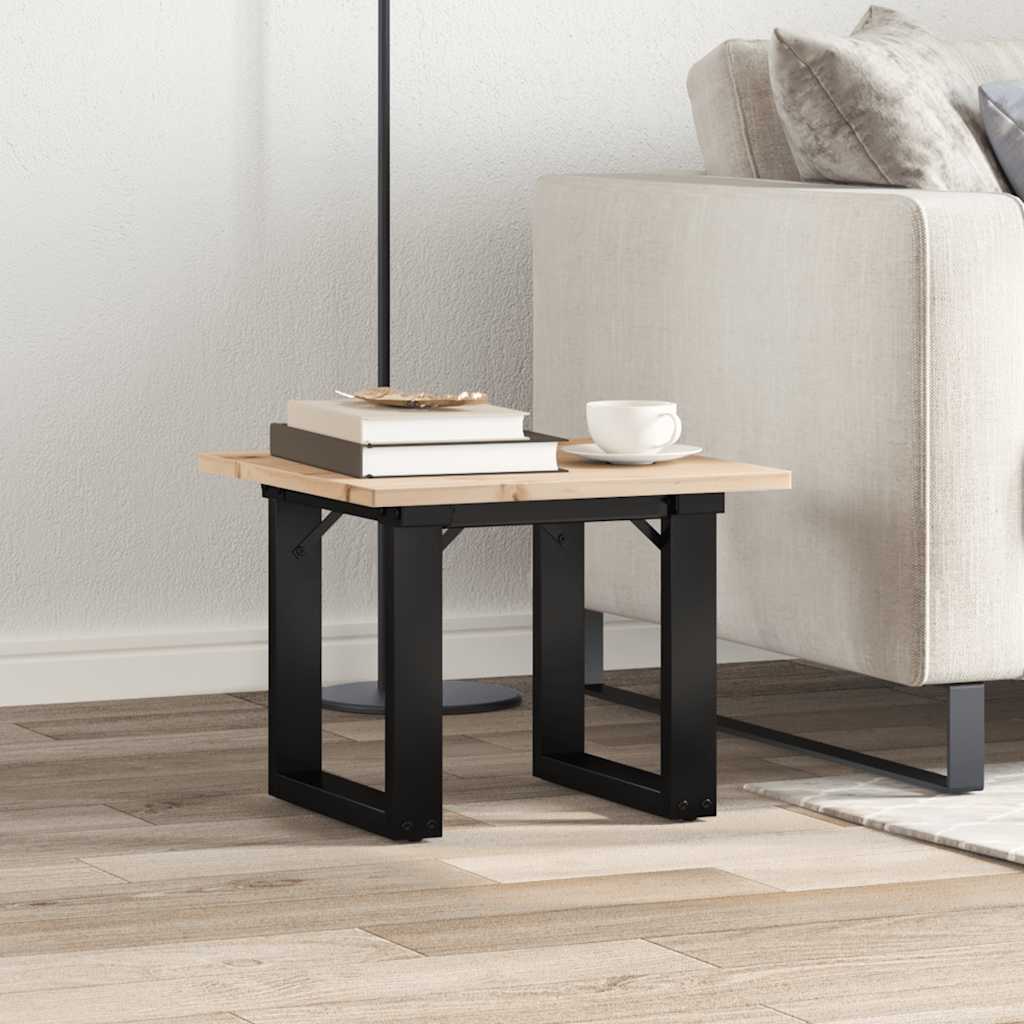 Coffee table, O frame, 50x50x35 cm, solid pine wood and cast iron