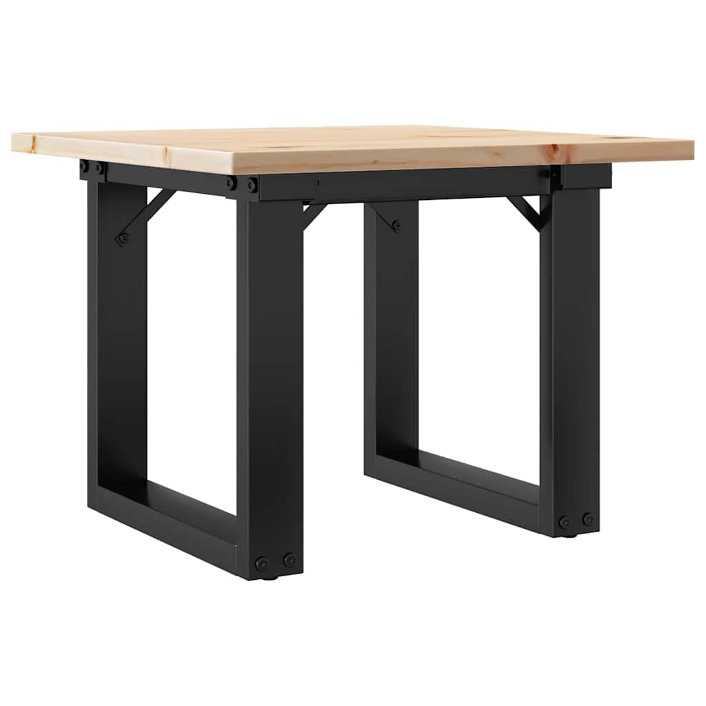 Coffee table, O frame, 50x50x35 cm, solid pine wood and cast iron