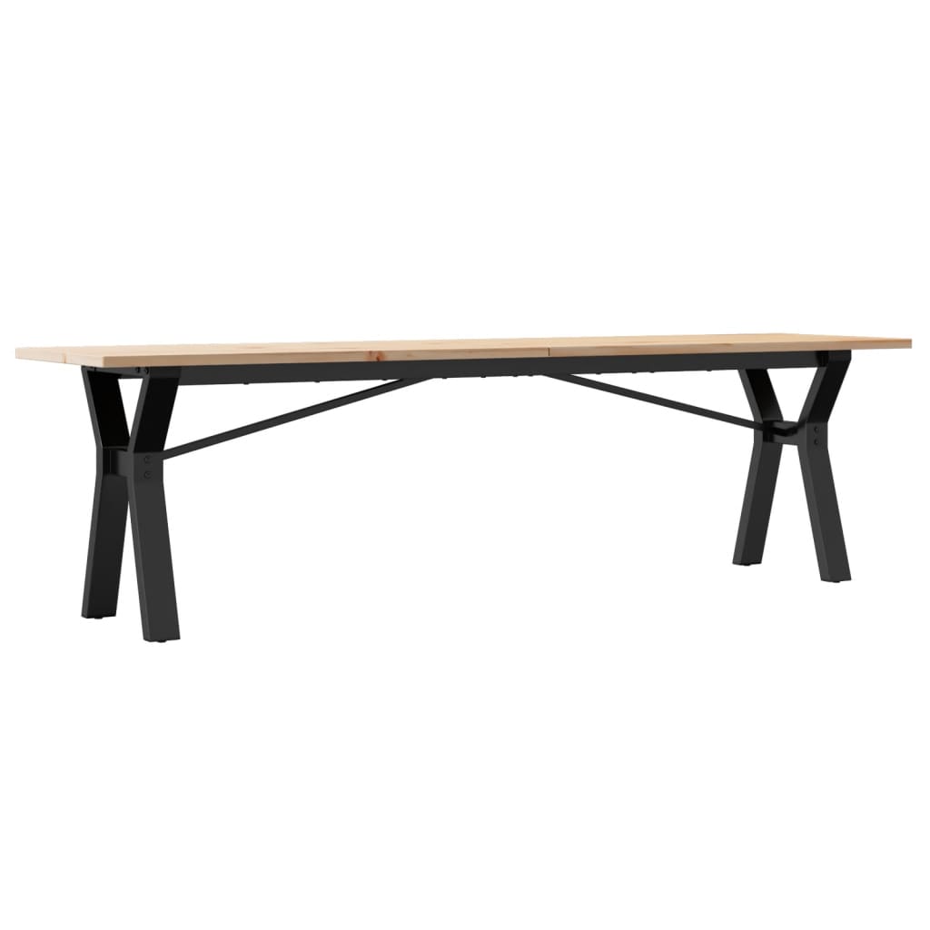 Coffee table, Y frame, 160x40x45 cm, solid pine wood and cast iron