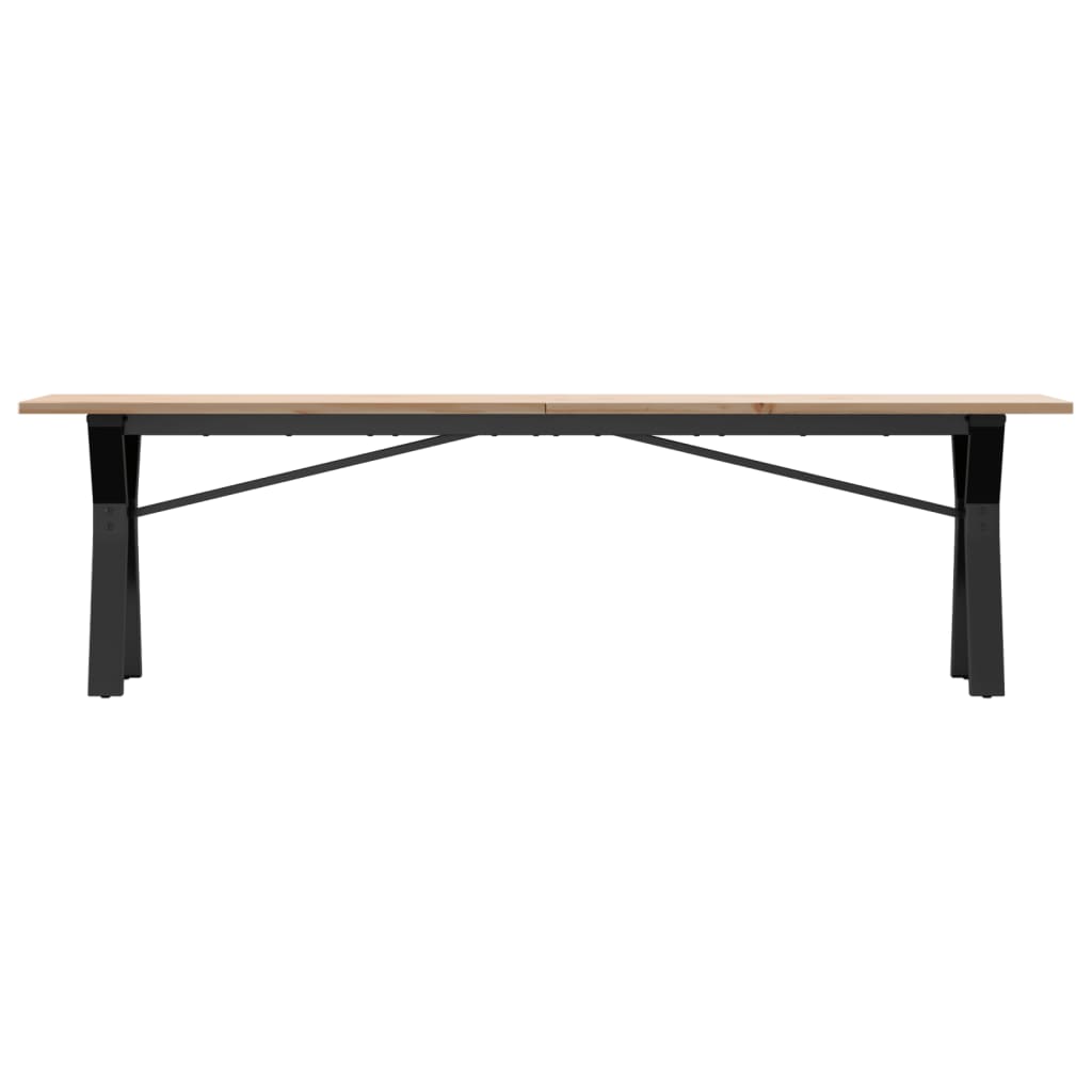 Coffee table, Y frame, 160x40x45 cm, solid pine wood and cast iron