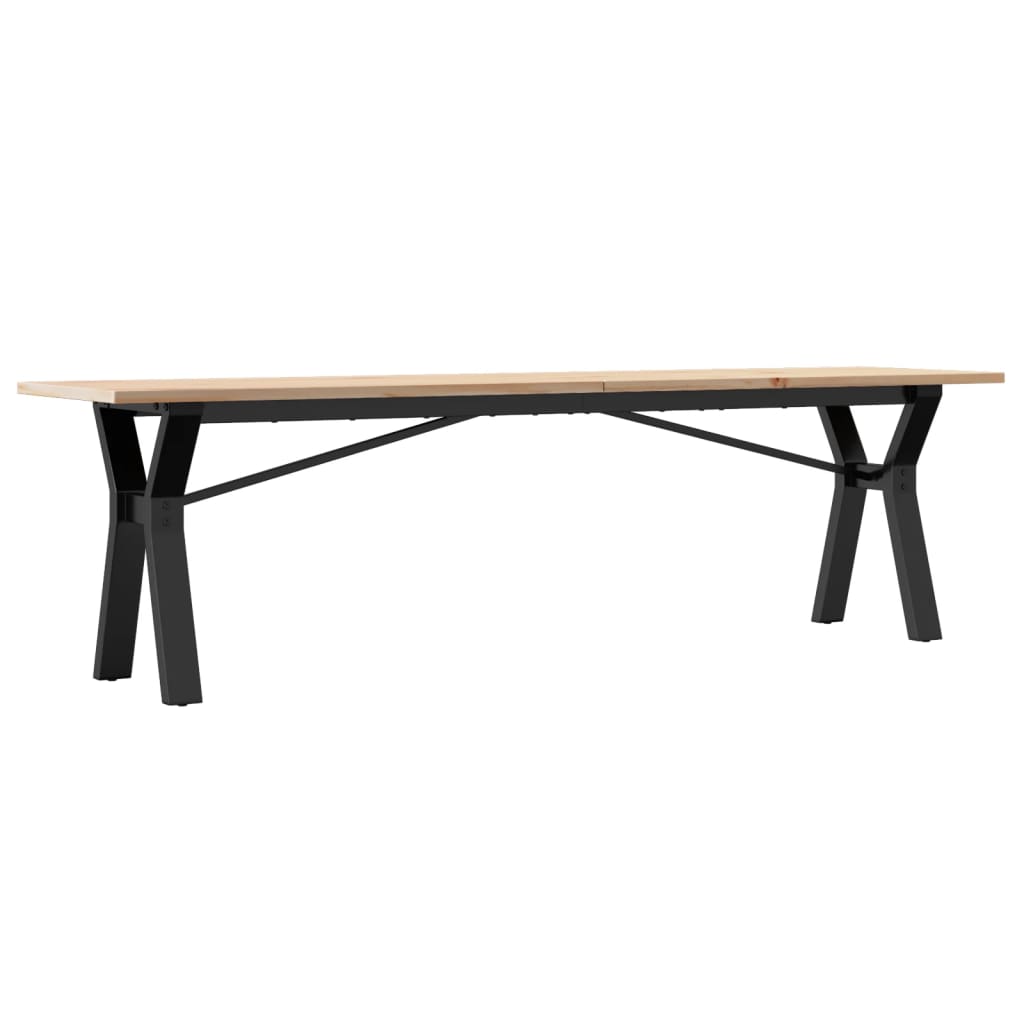 Coffee table, Y frame, 160x40x45 cm, solid pine wood and cast iron