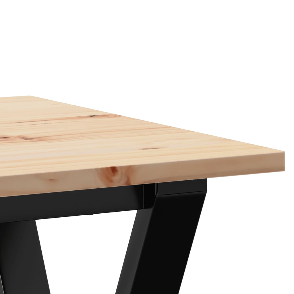 Kitchen table, Y frame, 50x50x75 cm solid pine wood and cast iron