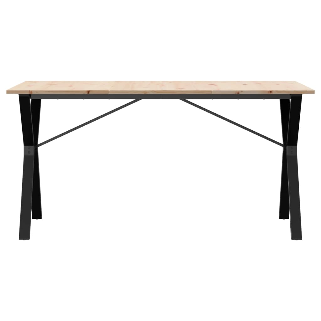 Kitchen table, Y frame, 160x80x75cm solid pine wood and cast iron