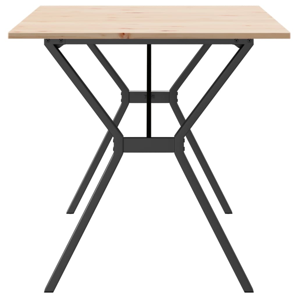 Kitchen table, Y frame, 160x80x75cm solid pine wood and cast iron