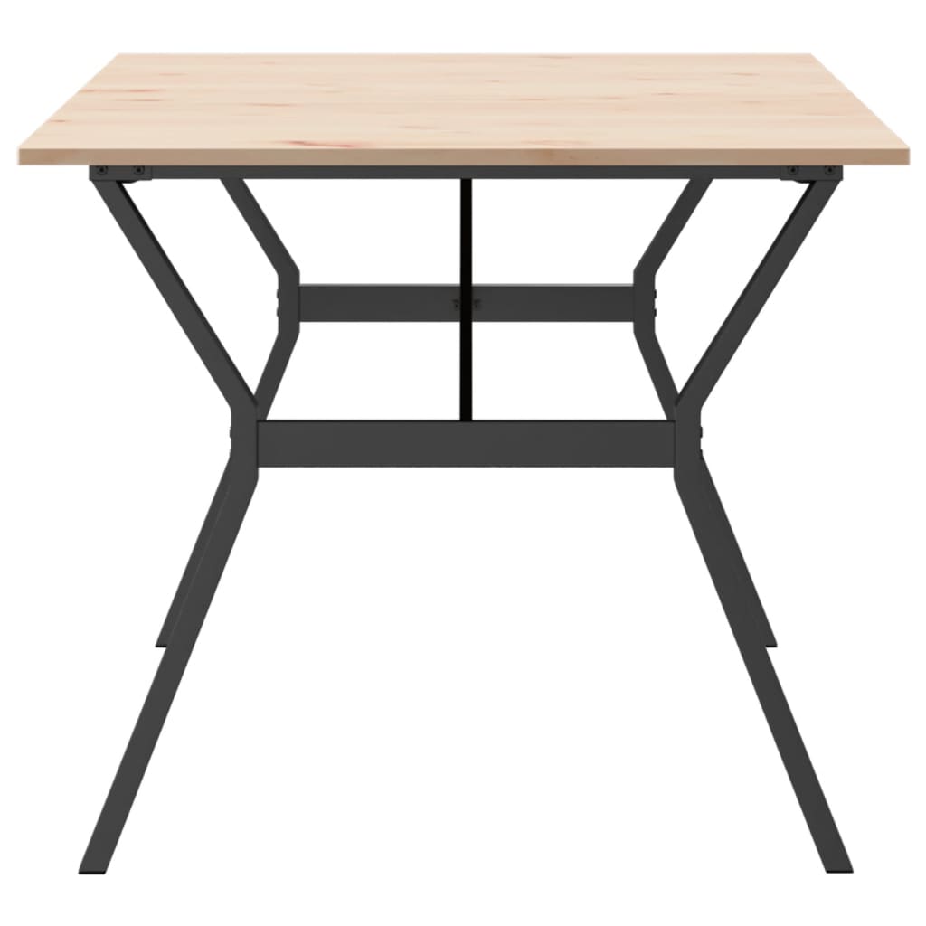 Kitchen table, Y frame, 180x90x75cm solid pine wood and cast iron