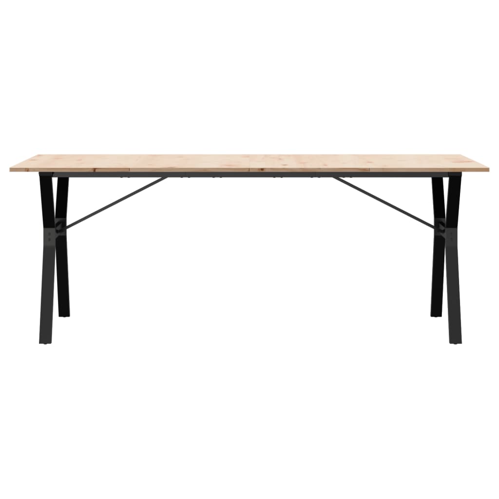 Kitchen table, Y frame, 200x100x75 cm solid pine wood and cast iron