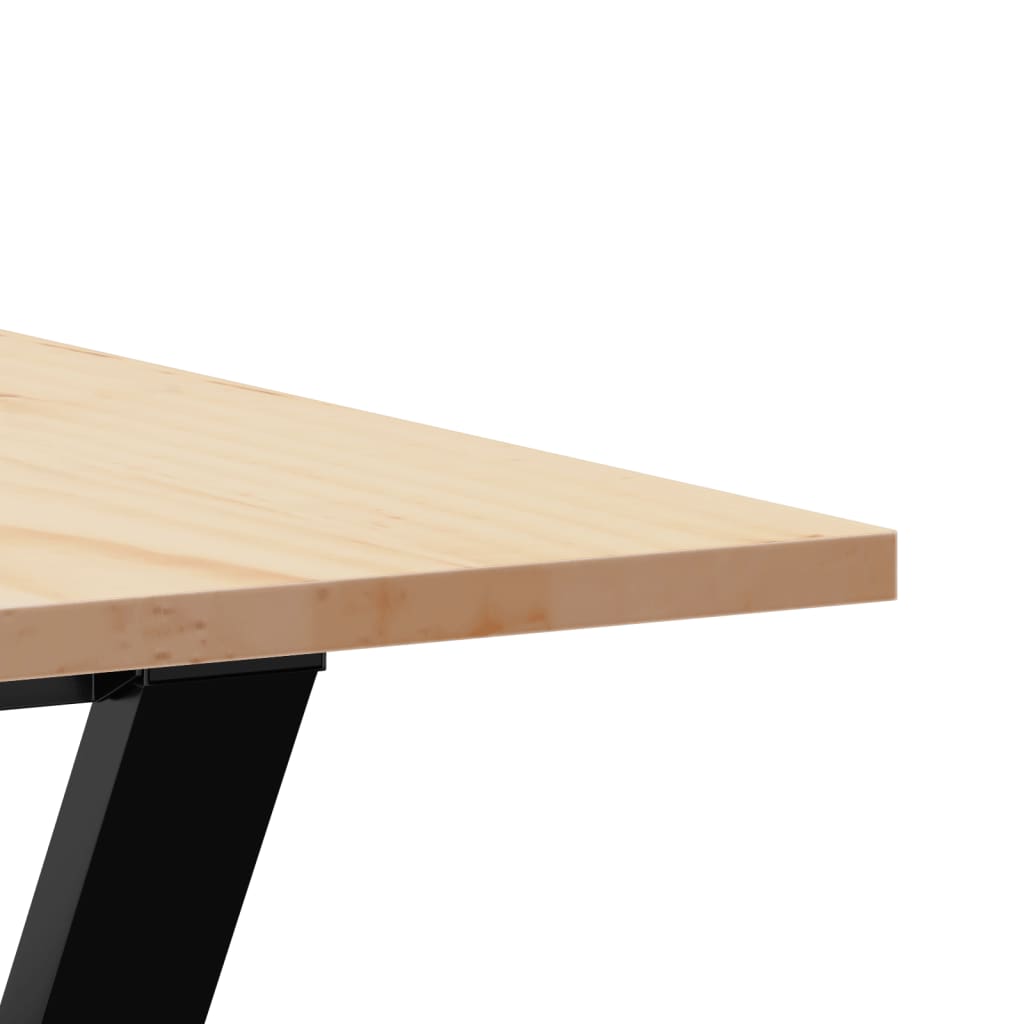 Kitchen table, Y frame, 200x100x75 cm solid pine wood and cast iron