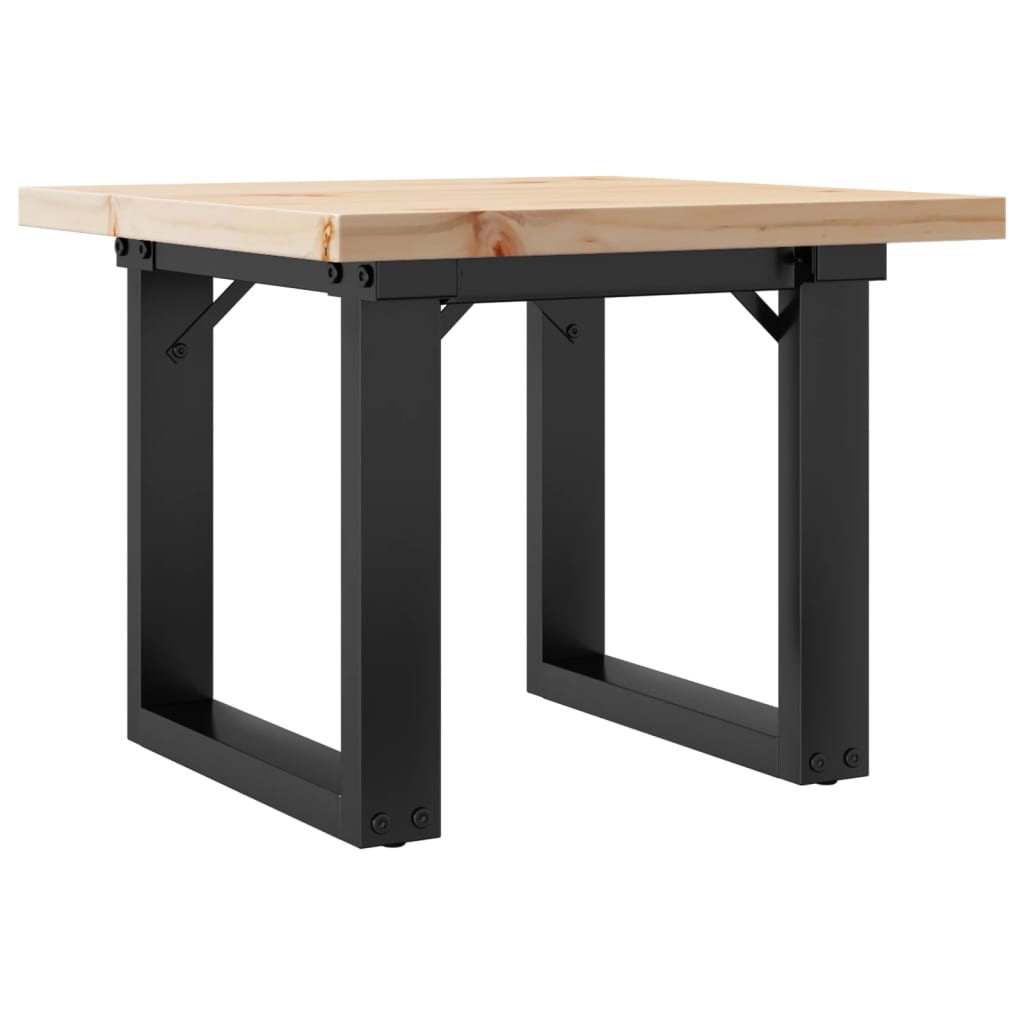 Coffee table, O-frame, 50x50x35.5 cm, solid pine wood and cast iron