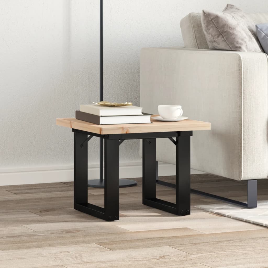 Coffee table, O-frame, 50x50x35.5 cm, solid pine wood and cast iron