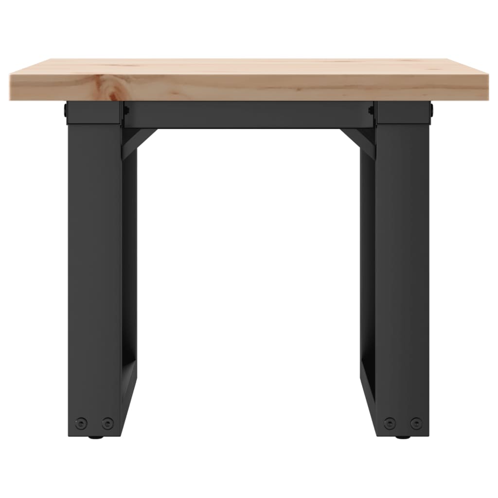 Coffee table, O-frame, 50x50x35.5 cm, solid pine wood and cast iron