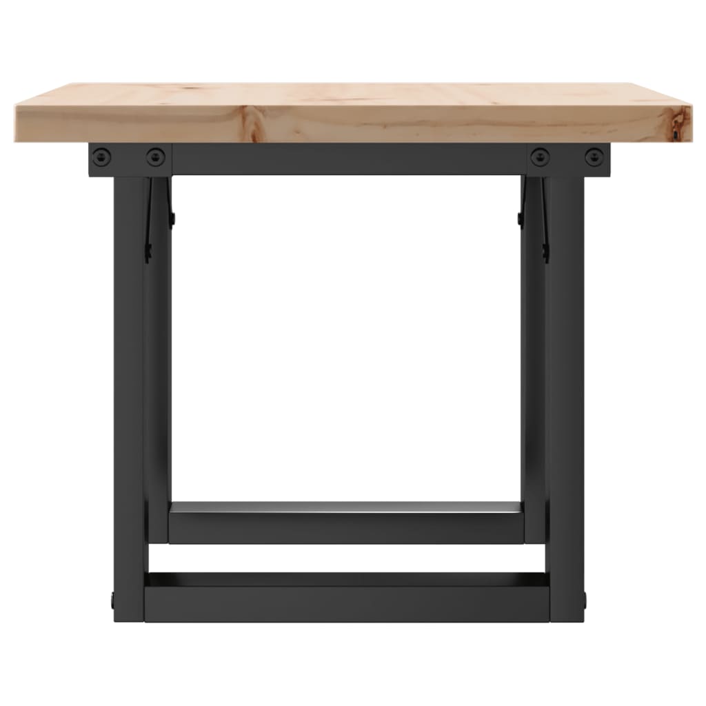 Coffee table, O-frame, 50x50x35.5 cm, solid pine wood and cast iron