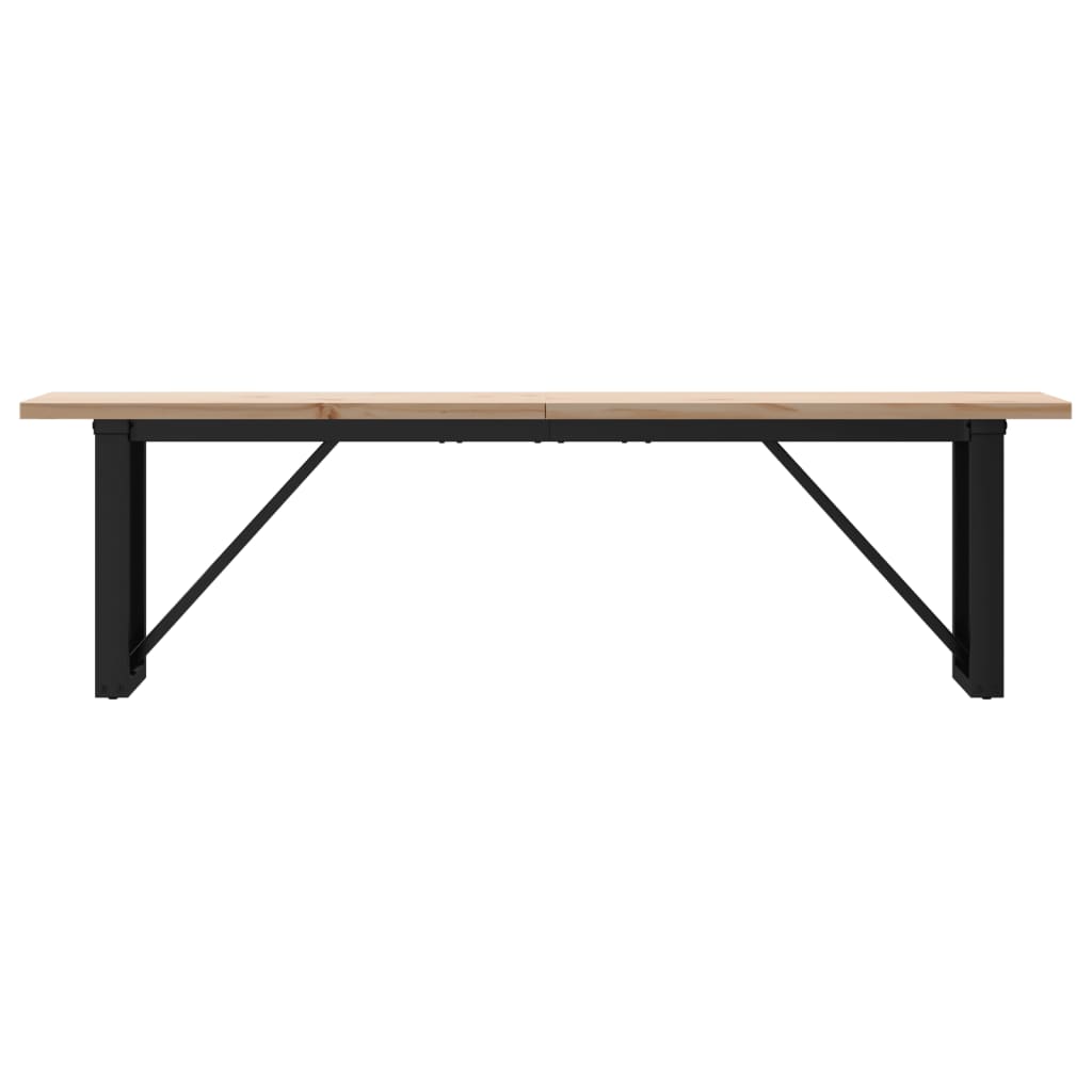 Coffee table, O-frame, 160x40x45.5 cm, solid pine wood and cast iron