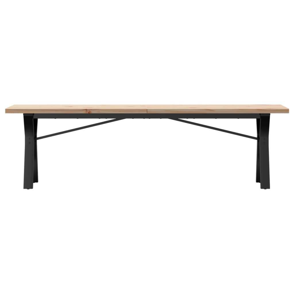 Coffee table, Y frame, 160x40x45.5 cm, solid pine wood and cast iron