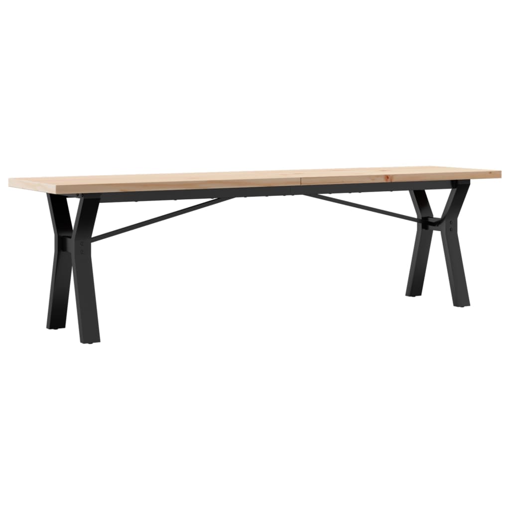 Coffee table, Y frame, 160x40x45.5 cm, solid pine wood and cast iron