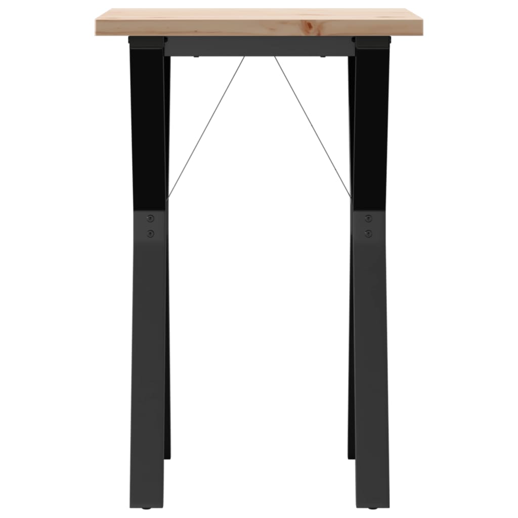 Kitchen table, Y frame, 50x50x75.5 cm solid pine wood and cast iron