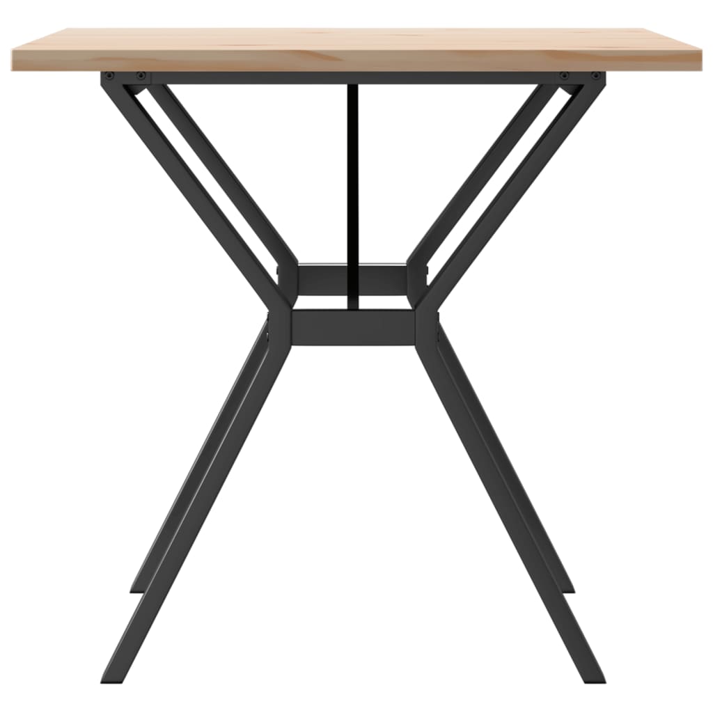 Kitchen table, Y frame, 80x80x75.5 cm solid pine wood and cast iron