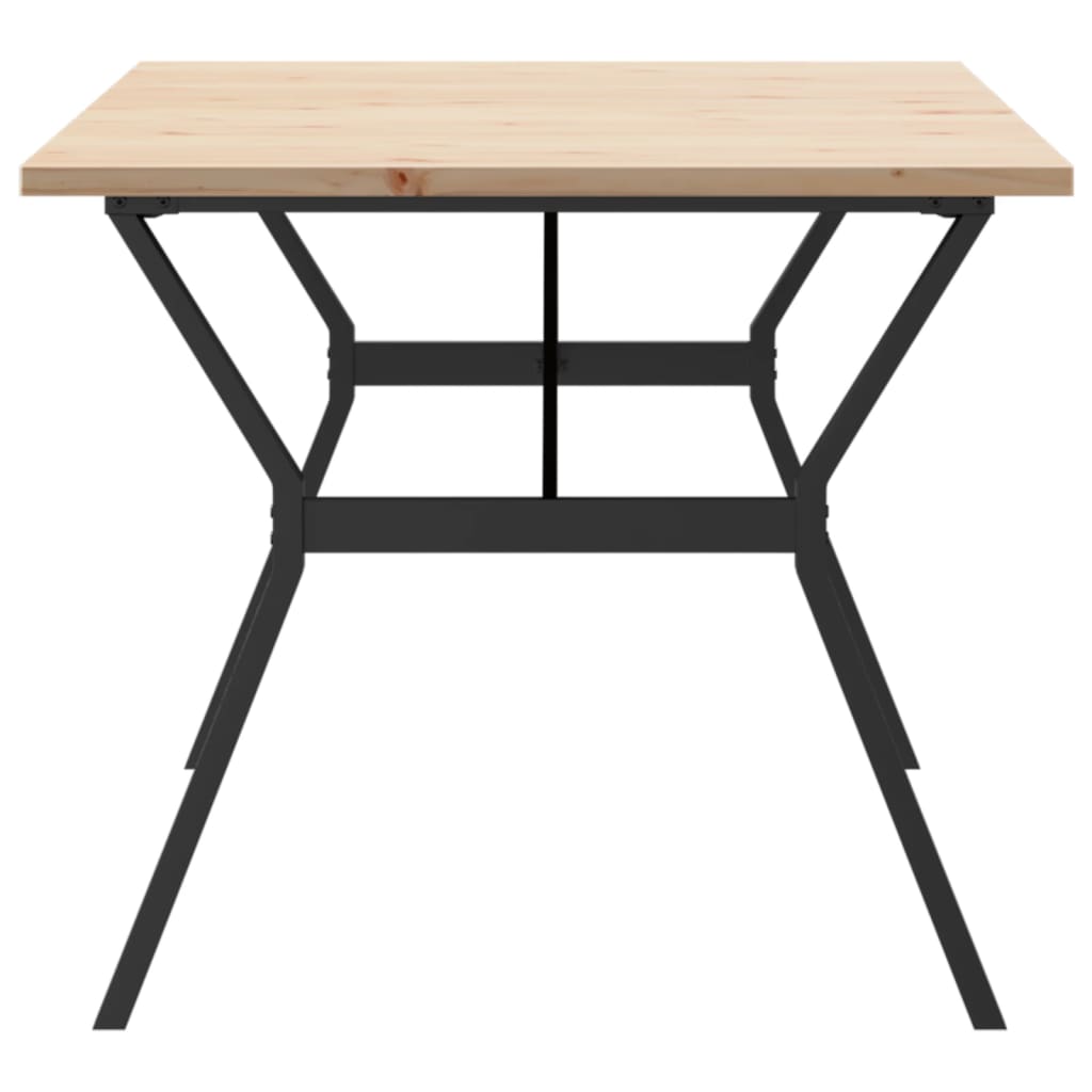 Kitchen table, Y frame, 180x90x75.5 cm solid pine wood and cast iron