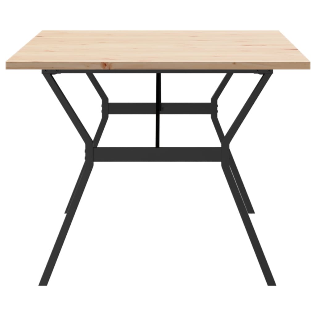 Kitchen table, Y frame, 200x100x75.5cm solid pine wood and cast iron