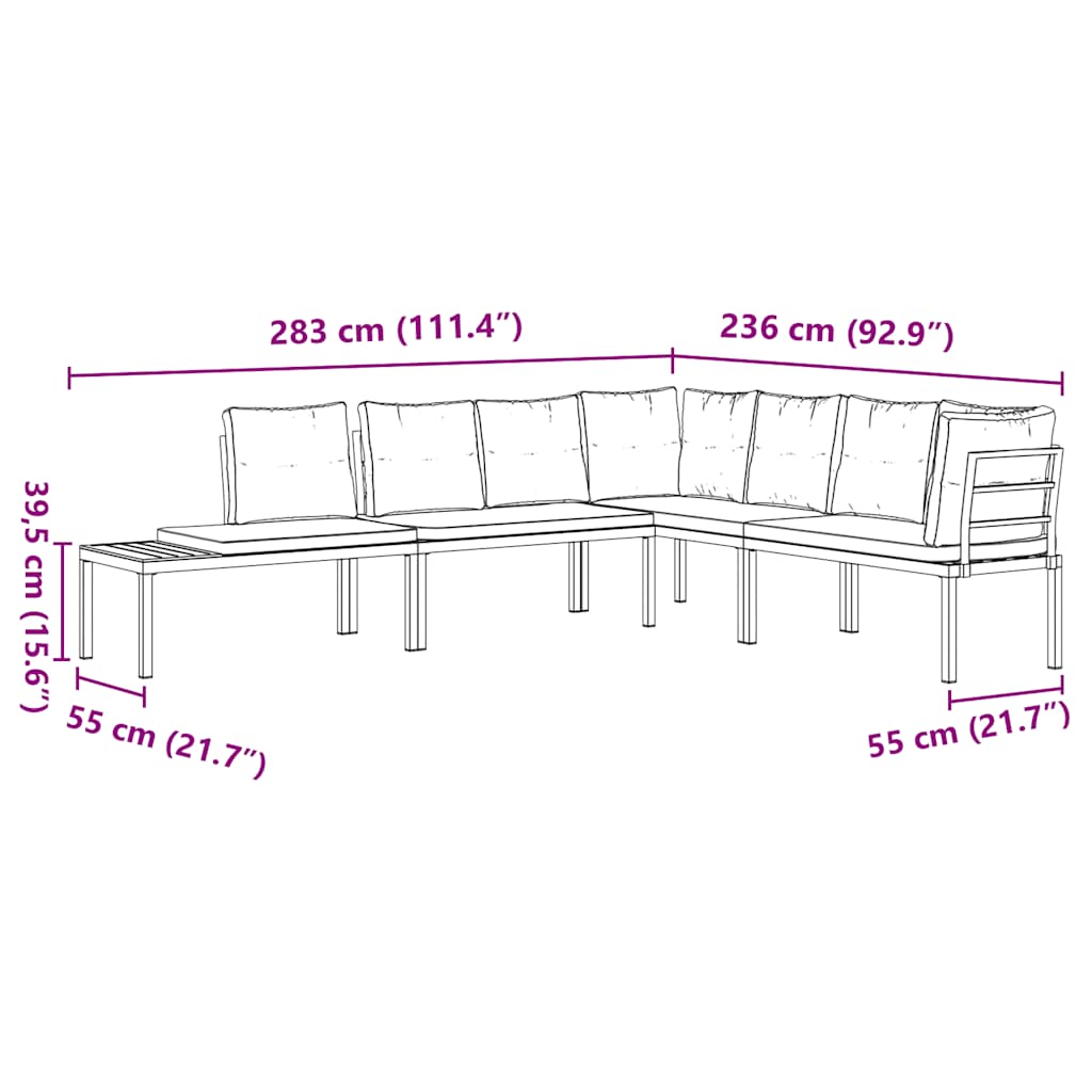 Garden benches with cushions, 2 pcs., black powder-coated steel