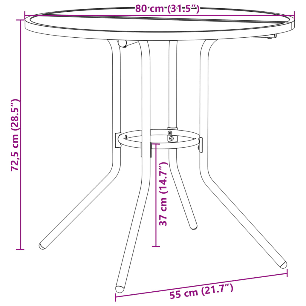 Stackable garden chair set, 5 pcs, anthracite, painted steel