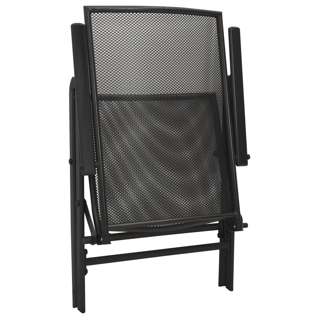 Set of 5 folding garden chairs, anthracite, painted steel