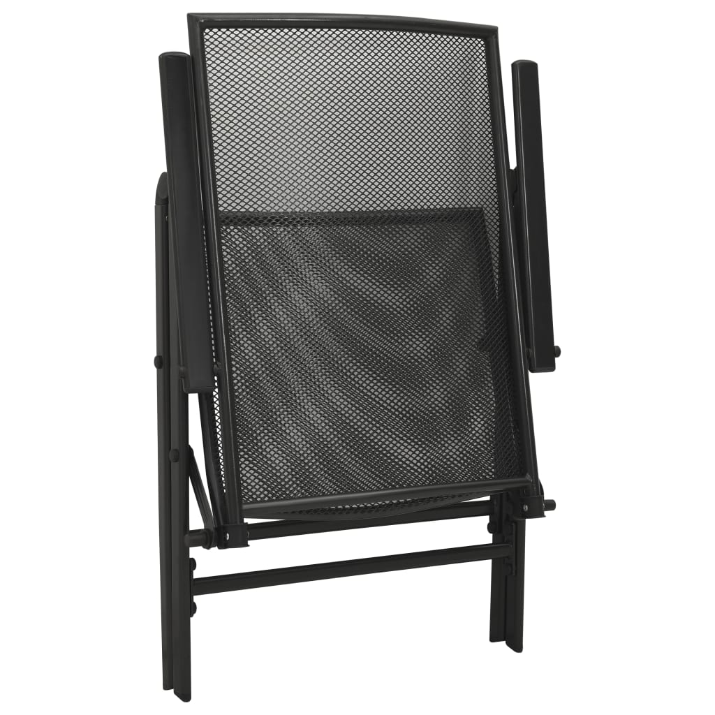 Set of 7 folding garden chairs, anthracite, painted steel