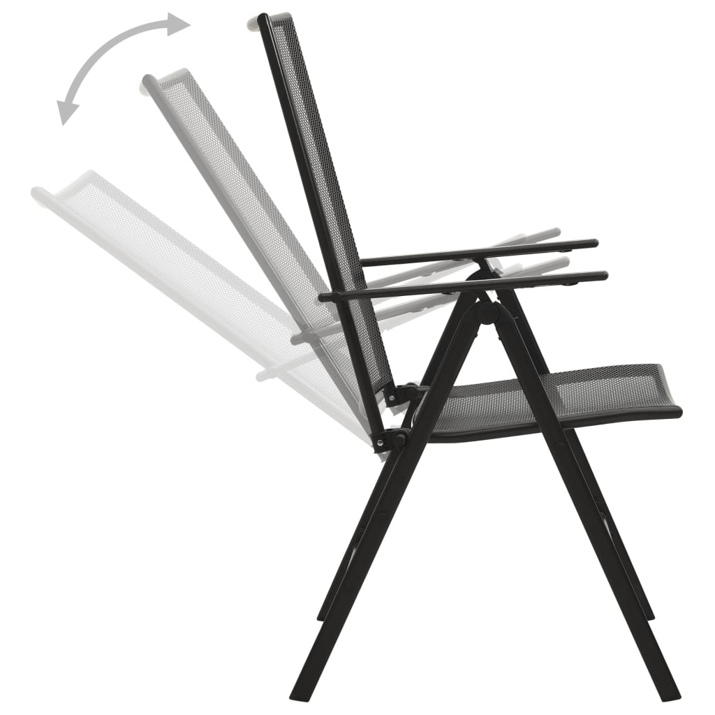 Set of 7 folding garden chairs, anthracite, painted steel