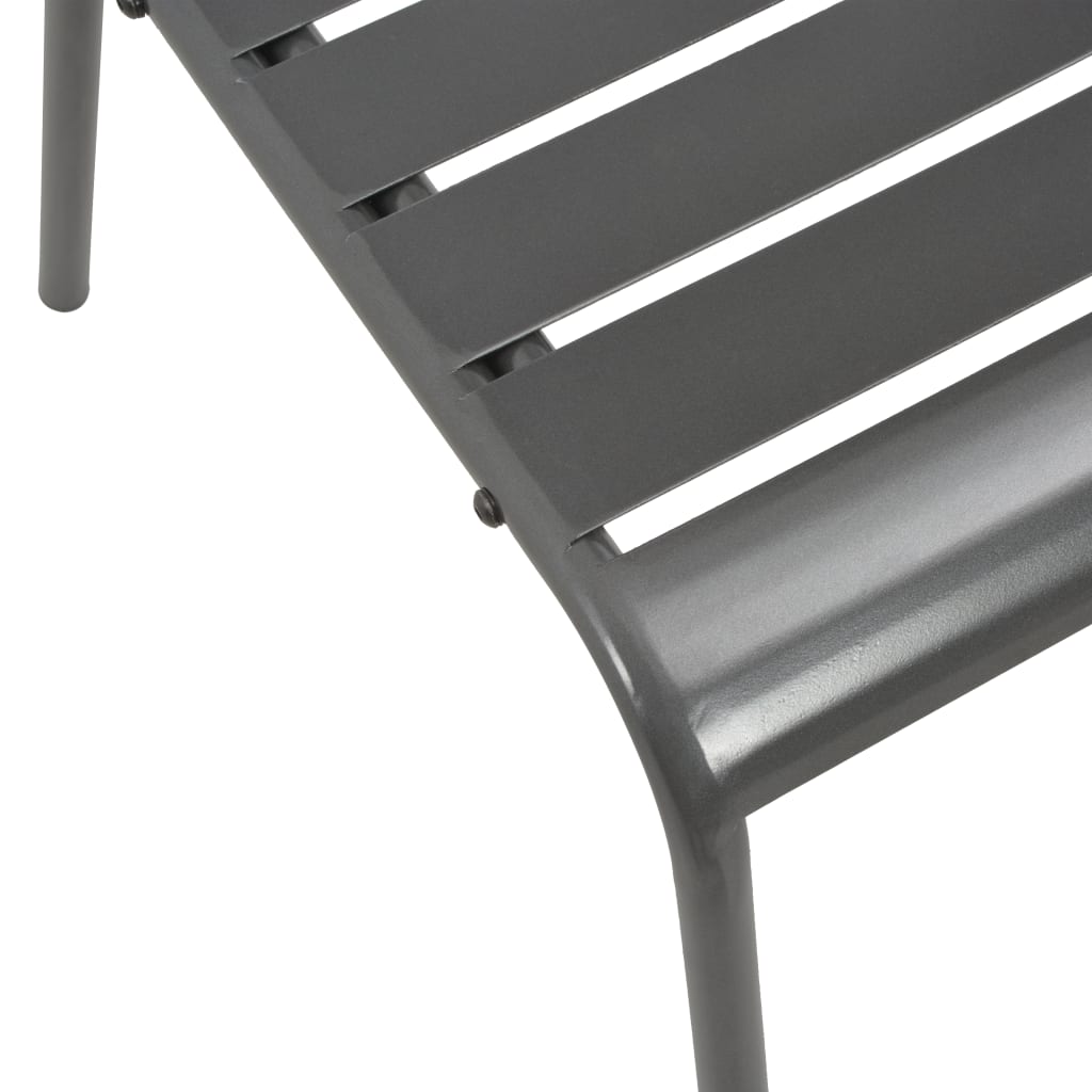 Stackable garden chair set, 3 pcs, anthracite, painted steel