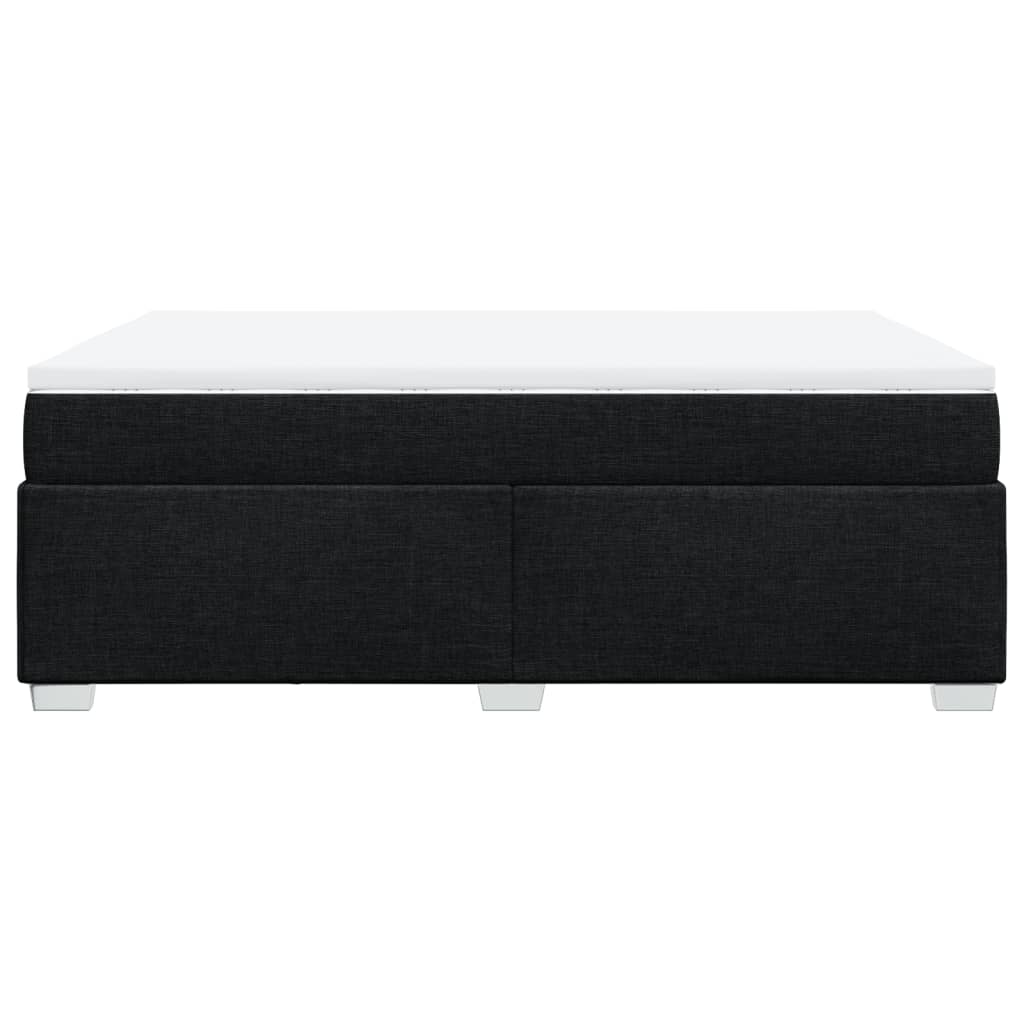 Pat box spring cu saltea, negru, 160x200 cm, textil