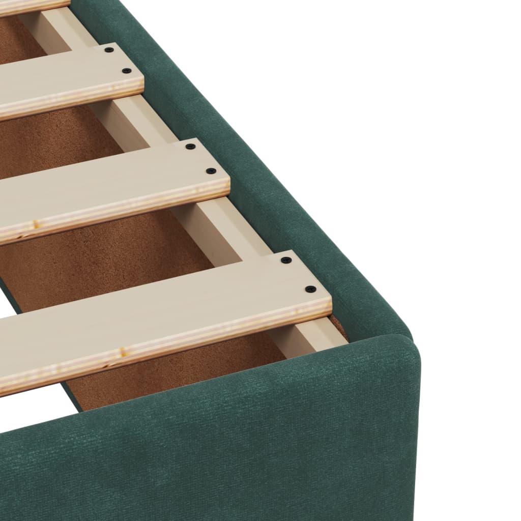 Pat box spring cu saltea, verde închis, 90x190 cm, catifea