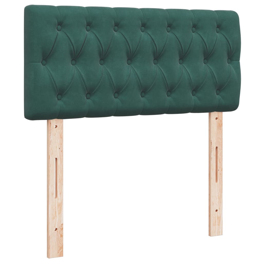 Pat box spring cu saltea, verde închis, 90x190 cm, catifea