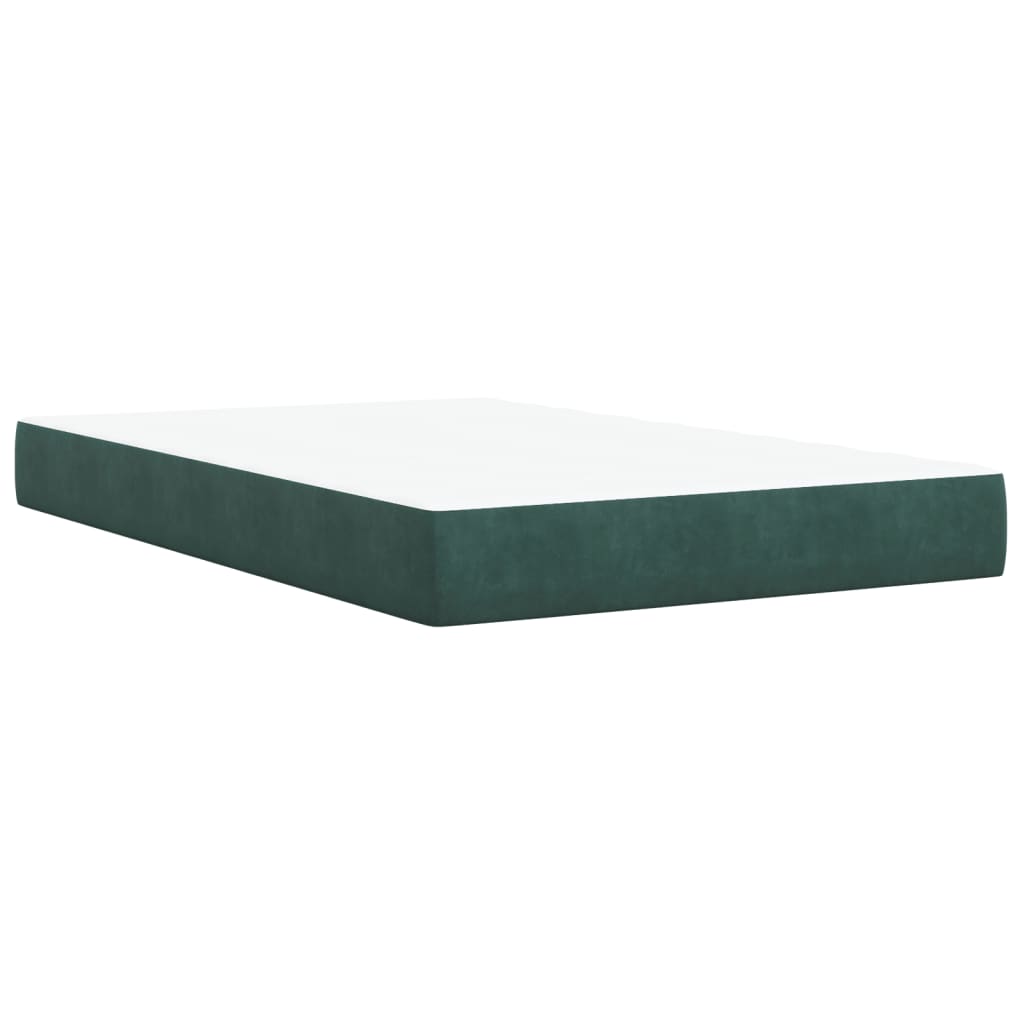 Pat box spring cu saltea, verde închis, 120x200 cm, catifea