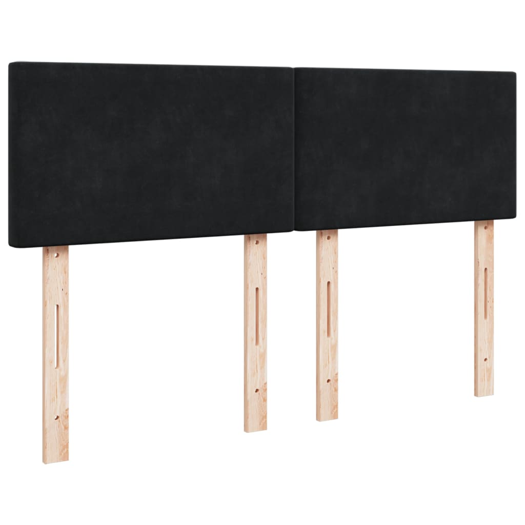 Pat box spring cu saltea, negru, 140x200 cm, catifea