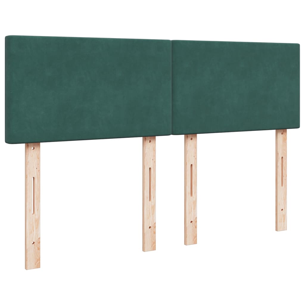 Pat box spring cu saltea, verde închis, 160x200 cm, catifea