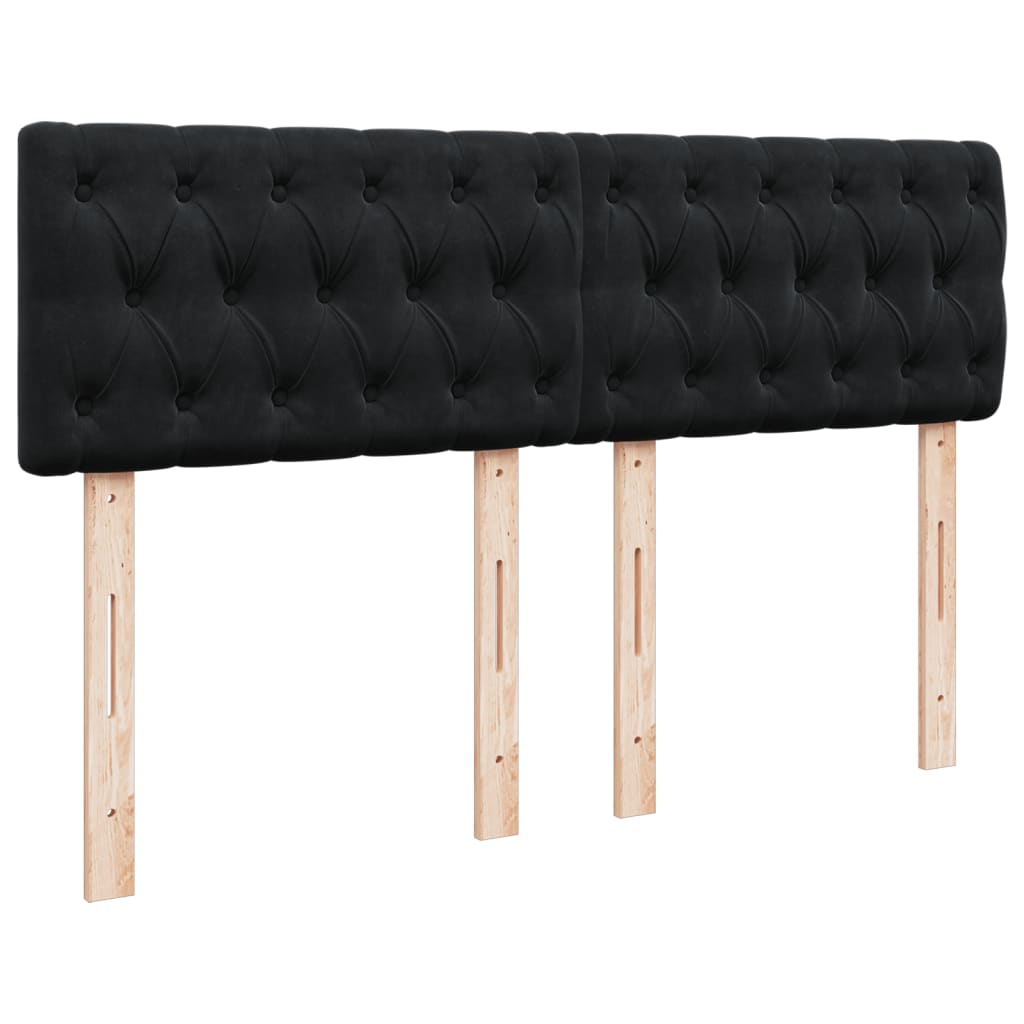 Pat box spring cu saltea, negru, 160x200 cm, catifea