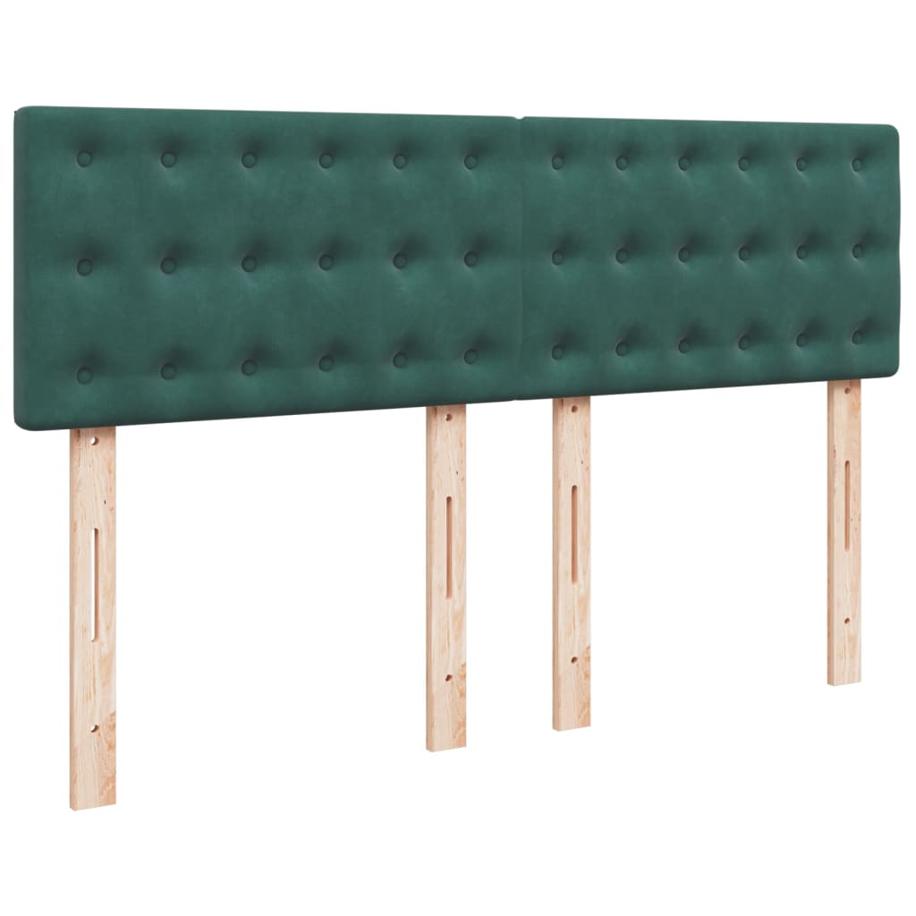 Pat box spring cu saltea, verde închis, 160x200 cm, catifea