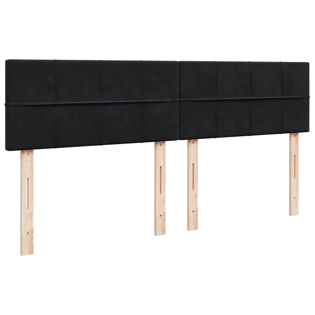 Pat box spring cu saltea, negru, 180x200 cm, catifea