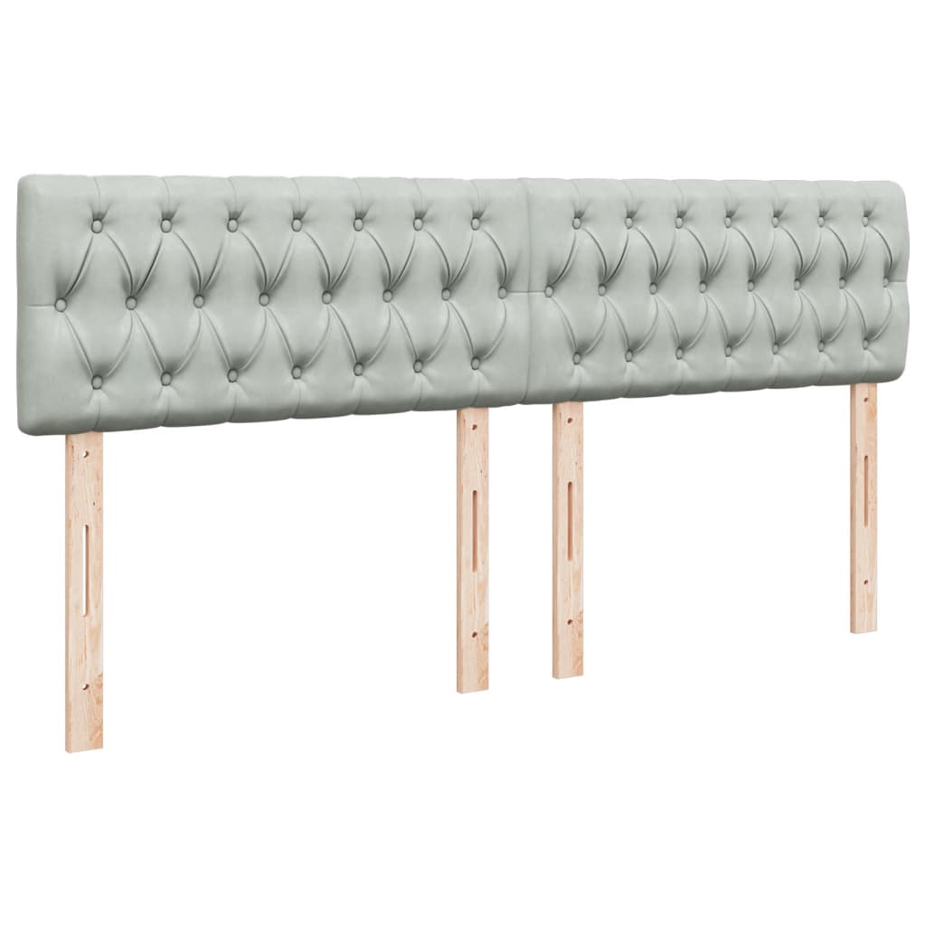 Pat box spring cu saltea, gri deschis, 200x200 cm, catifea