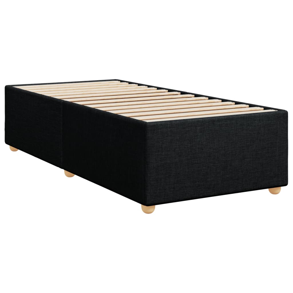 Pat box spring cu saltea, negru, 80x200 cm, textil